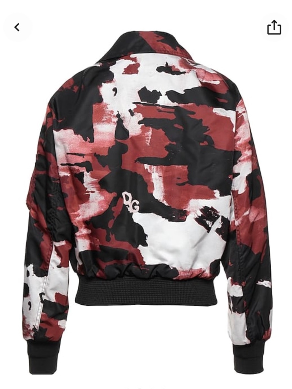 Dolce & Gabbana Red, Black & White Graphic Bomber Jacket